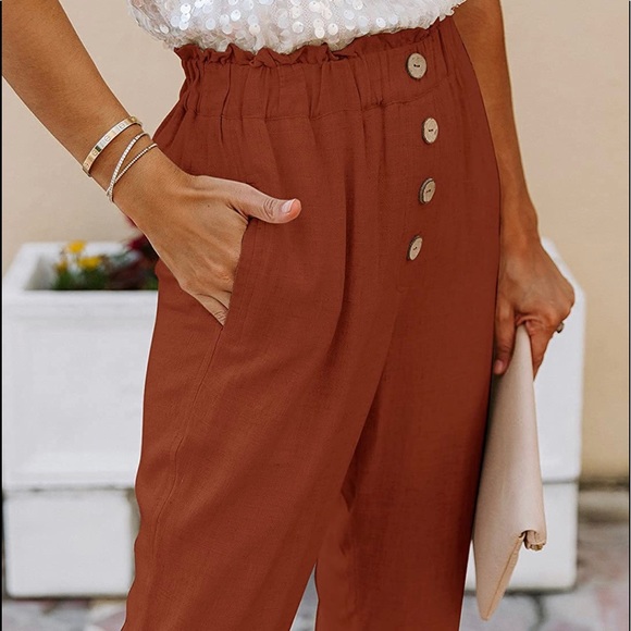 Paperbag Waist Linen Pant - Picture 1 of 7